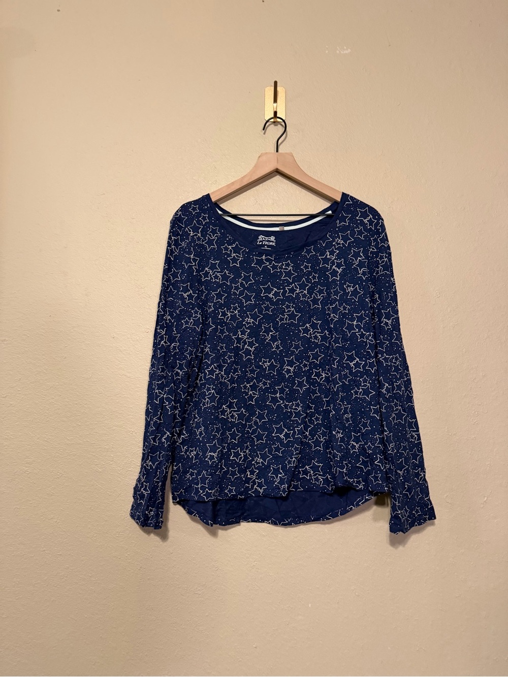 Le Tigre Celestial Star Print Long Sleeve T-Shirt Size XL